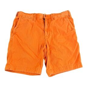 Mens Polo Ralph Lauren Orange Casual Shorts Size 34 Cotton (Minor Staining)